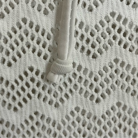 prAna Luiza Swimsuit Cover-Up Hooded Tunic White Chevron Pocket Size Small - Picture 3 of 10